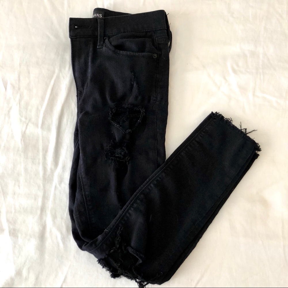 Express Black Destroyed Jeans